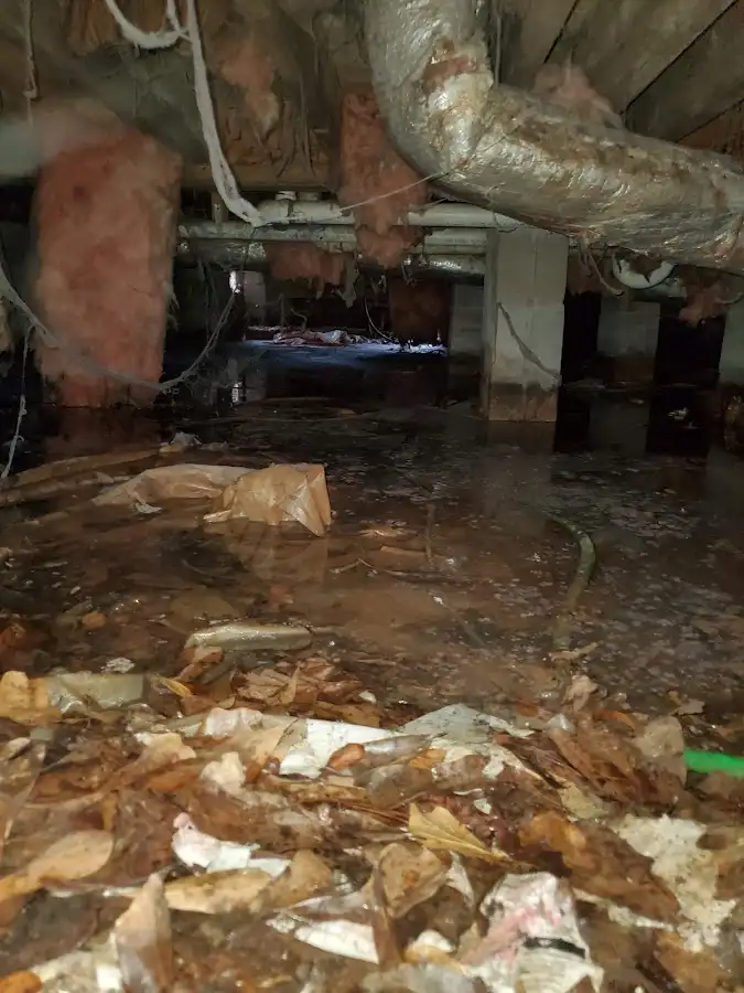 Crawl space flood assessment for Commercial Water Damage Restoration in Wahpeton